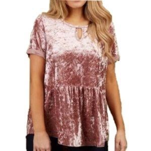 Altar’d State | babydoll crushed velvet blouse